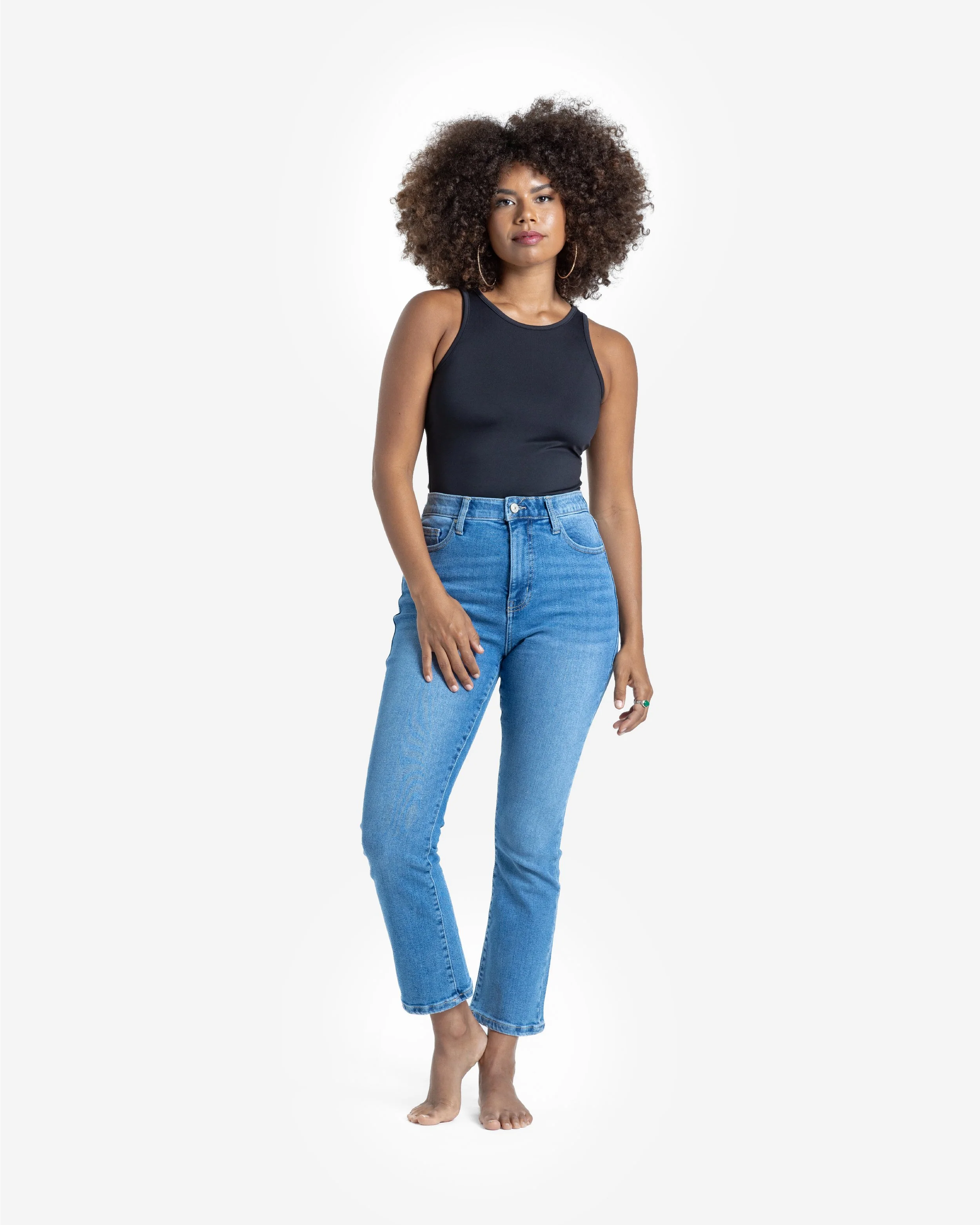Denim Cropped Kick Flare - Image 5