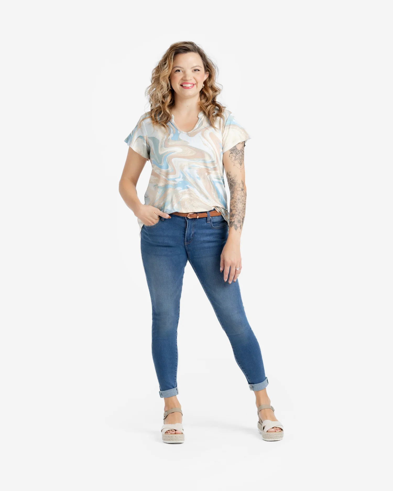 Layla Mandarin Split Collar Top - Image 4