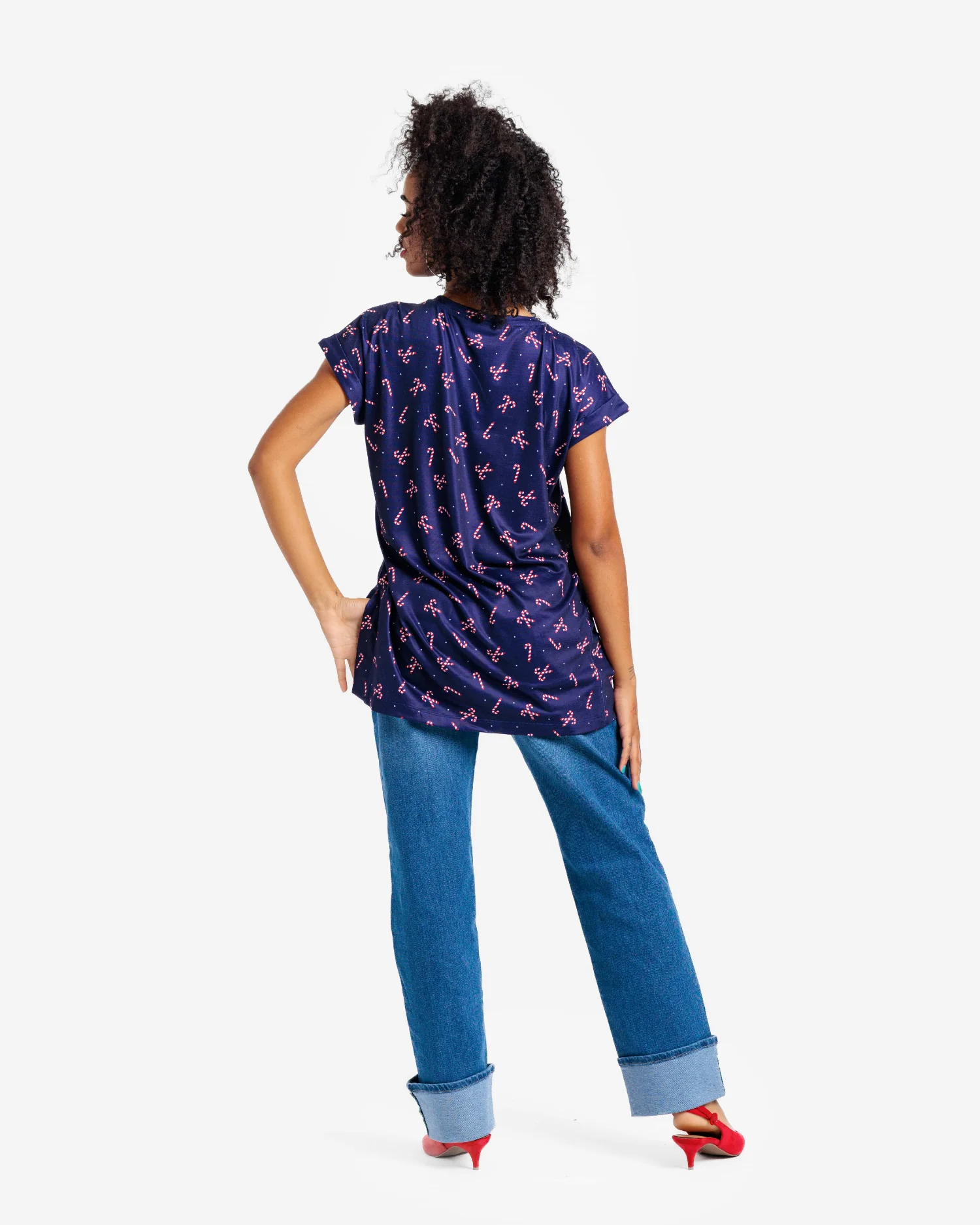 Leah Drop Shoulder Cuff Tunic - Holly Jolly Holiday Collection - Image 6