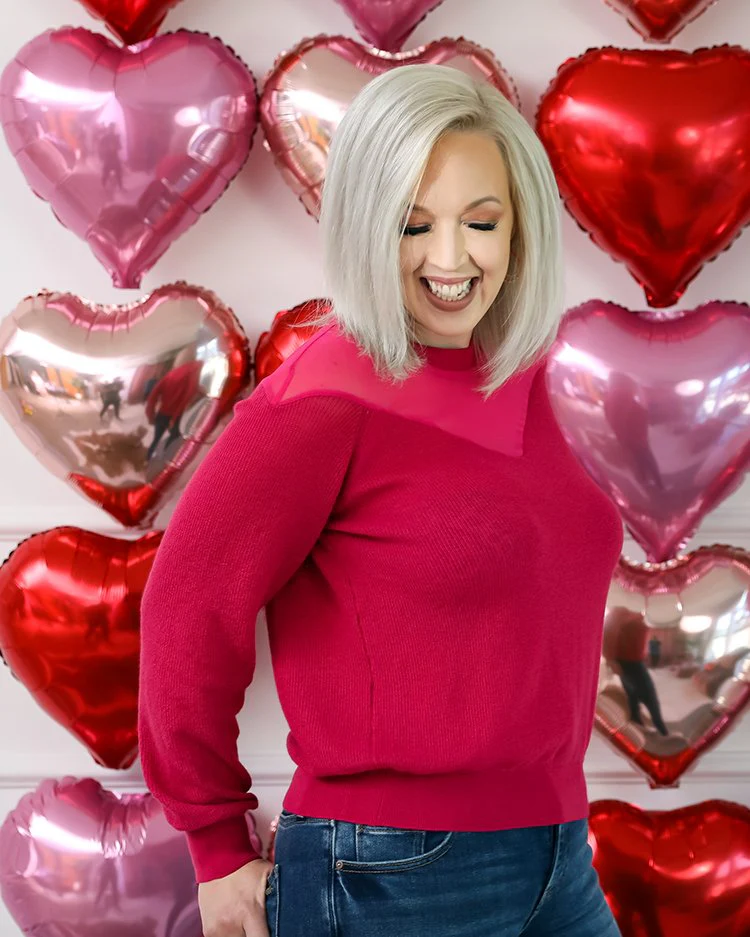 Love Ya Valentine's Lizzy Long Sleeve Mesh Sweater - Image 3