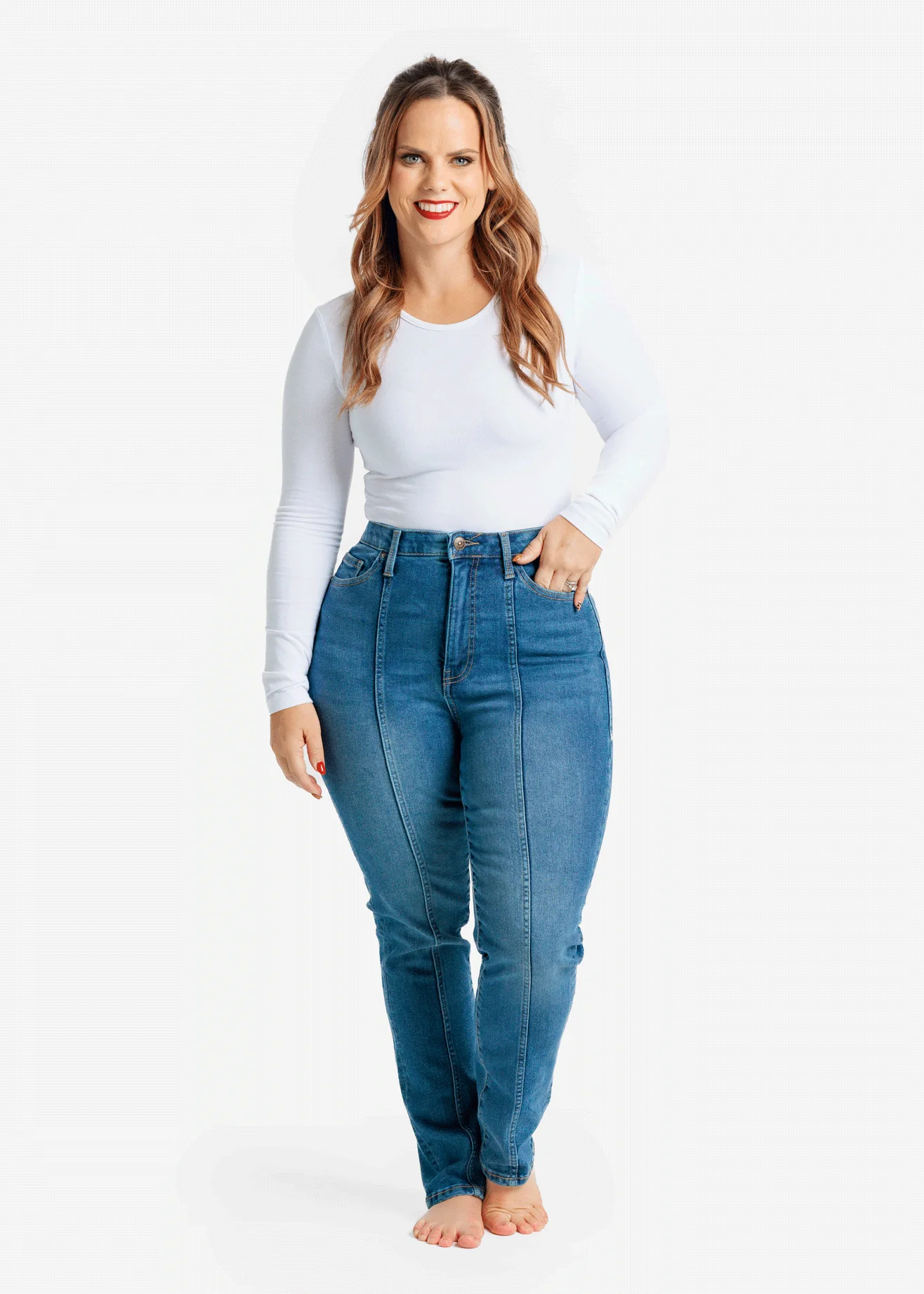 Straight Leg Seamed Denim - Image 4